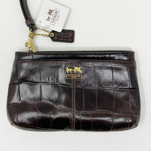 COACH | Madison Embossed Crocodile Leather Medium Wristlet NWT - Picture 4 of 13